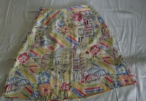 Talbots Parisian Cafe Print Knee Length Skirt, 6